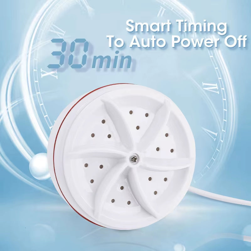 TurboClean™ Mini Washer: USB-Powered Ultrasonic Laundry Solution for Home & Travel