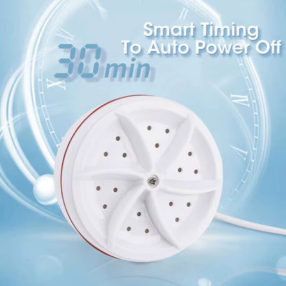 TurboClean™ Mini Washer: USB-Powered Ultrasonic Laundry Solution for Home & Travel